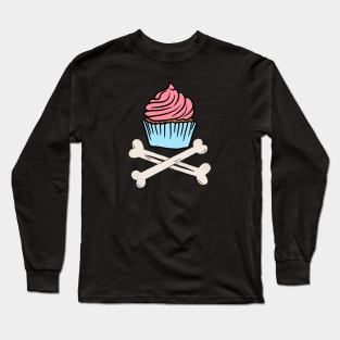 Cupcake Pirate Jolly Roger Long Sleeve T-Shirt
